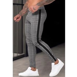 Skinny Fit Plaid Pants 34" waist 29" inseam Gently worn Tight stretch fit design